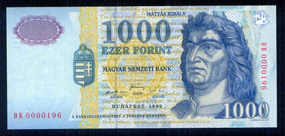 1999 1000 Forint DB - alacsony sorszám