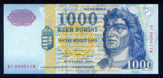 1999 1000 Forint DC - alacsony sorszám