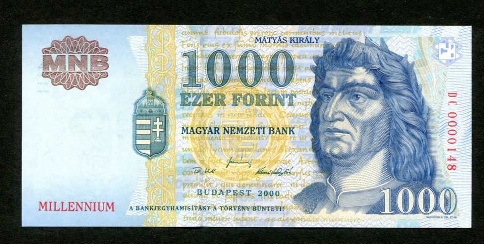 2000 1000 Forint DC Millennium - alacsony sorszám