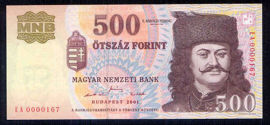 2001 500 Forint EA - alacsony sorszám