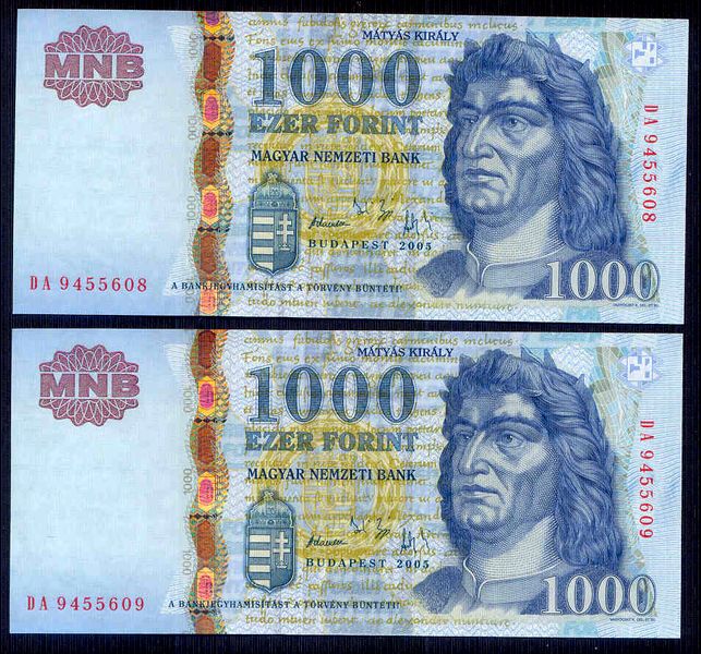 2005 1000 Forint DA - sorszámkövető