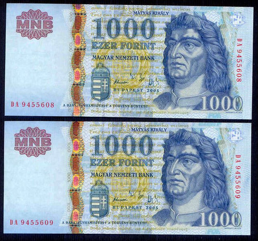 2005 1000 Forint DA - sorszámkövető