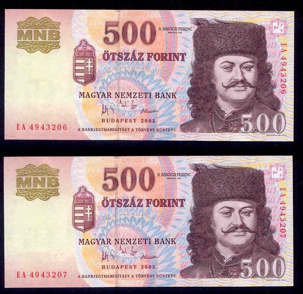 2005 500 Forint EA - sorszámkövető
