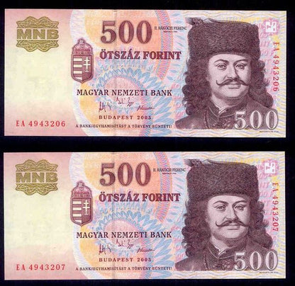 2005 500 Forint EA - sorszámkövető