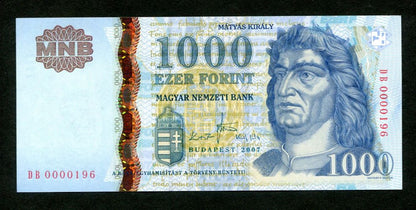 2007 1000 Forint DB - alacsony sorszám