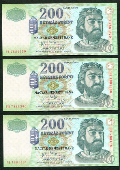 2007 200 Forint FB 3db sorszámkövető