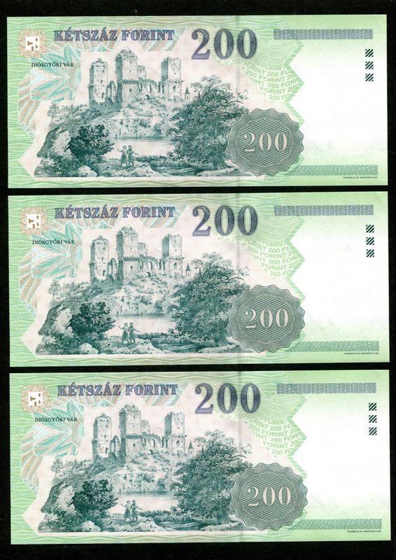 2007 200 Forint FB 3db sorszámkövető