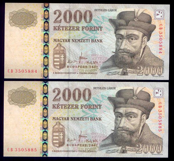 2007 2000 Forint CB - sorszámkövető