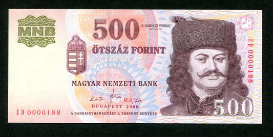 2008 500 Forint EB - alacsony sorszám