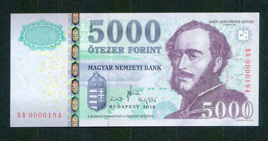 2010 5000 Forint BB - alacsony sorszám
