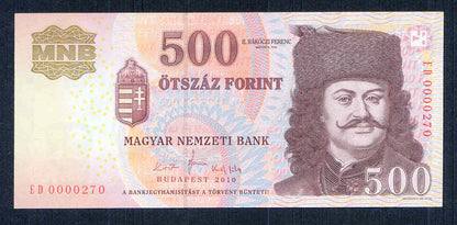 2010 500 Forint ED - alacsony sorszám