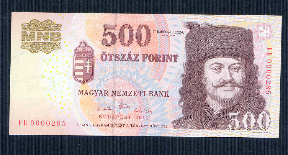 2011 500 Forint EB - alacsony sorszám