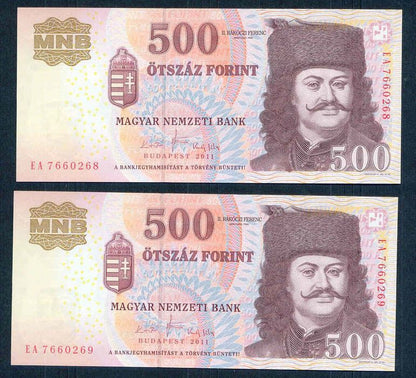 2011 500 Forint EA - sorszámkövető
