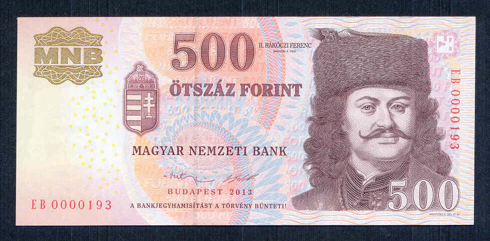 2013 500 Forint EB - alacsony sorszám