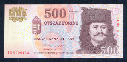 2013 500 Forint EB - alacsony sorszám