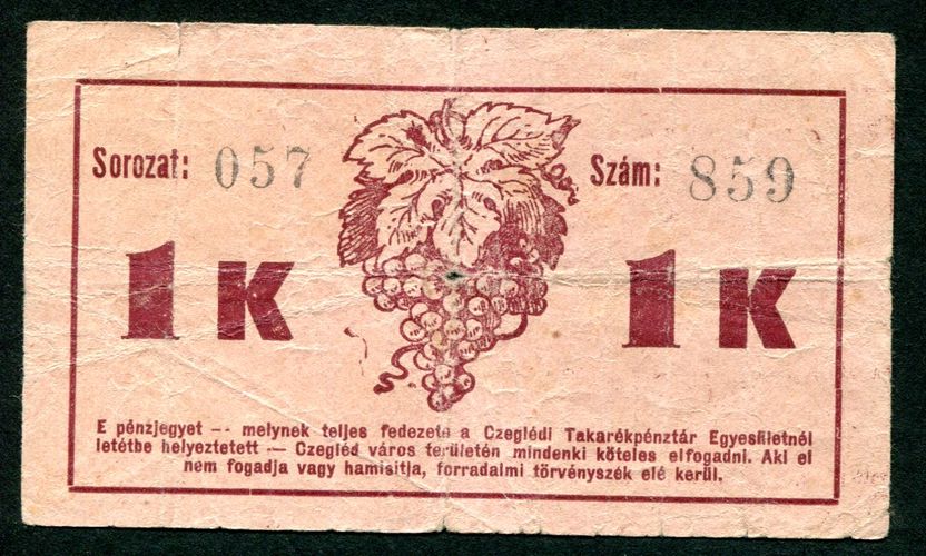 Cegléd 1919 1 Korona