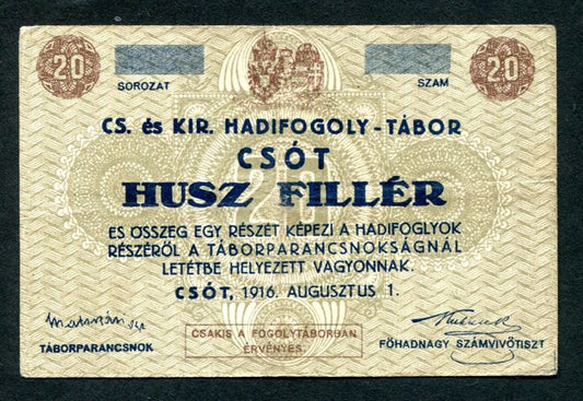 Hadifogolytábor - Csót 20 fillér
