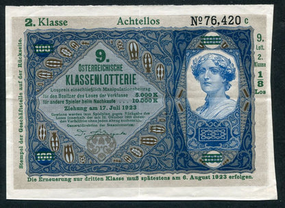 Donaustaat Noten 100 Korona - felülnyomva lottónak