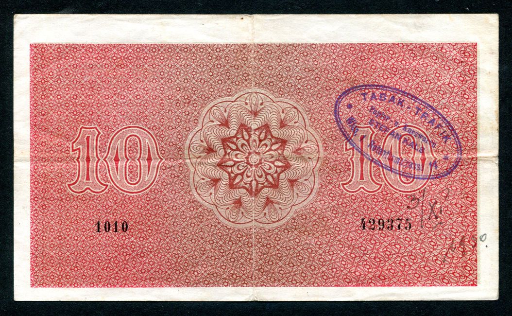 Donaustaat Noten 10 Korona - felülnyomva lottónak