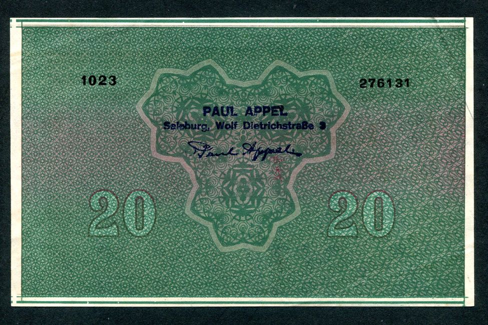 Donaustaat Noten 20 Korona - felülnyomva lottónak