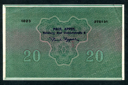 Donaustaat Noten 20 Korona - felülnyomva lottónak