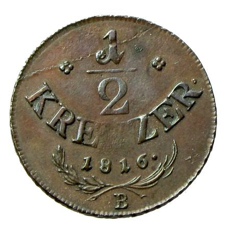 Ferenc 1816 B 1/2 krajcár