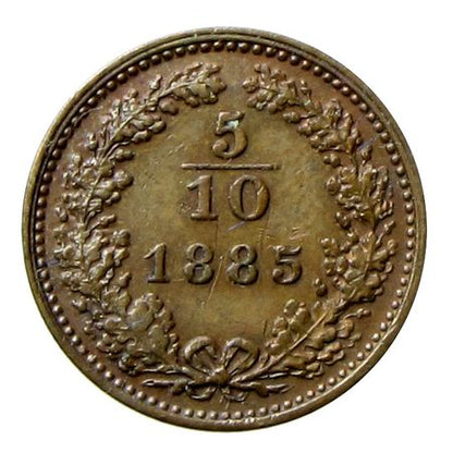 Ferenc József 1885  5/10 krajcár