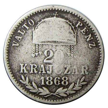 Ferenc József 1868KB 20 krajcár Váltó Pénz