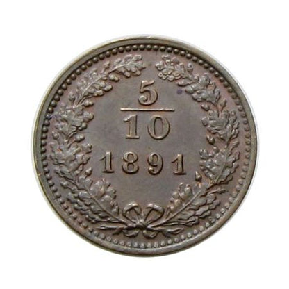 Ferenc József 1891 5/10 kreuzer