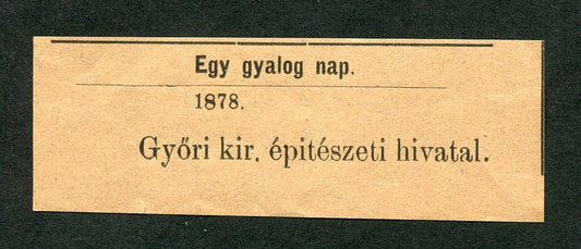 Gyalog napszám bárca 1878-ból