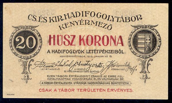 Hadifogolytábor - Kenyérmező 20 Korona