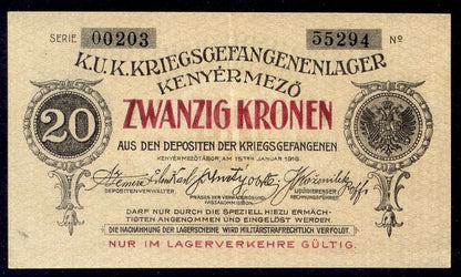 Hadifogolytábor - Kenyérmező 20 Korona
