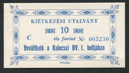 Börtönpénz - Kalocsa 10 Forint C