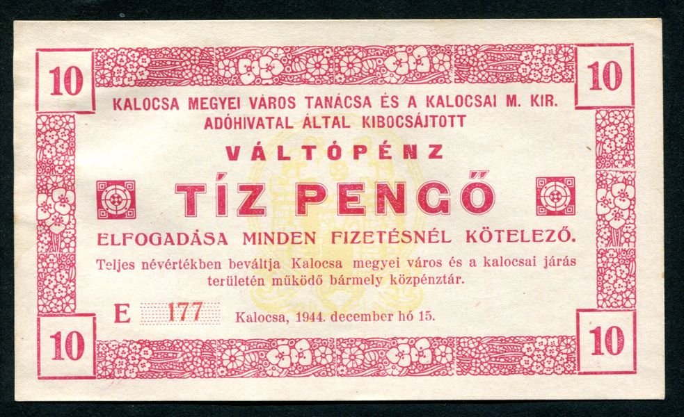Kalocsa 1944 10 Pengő