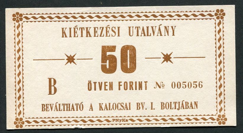 Börtönpénz - Kalocsa 50 Forint B