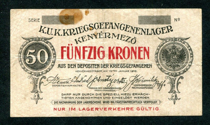 Hadifogolytábor - Kenyérmező 50 Korona számozás nélkül