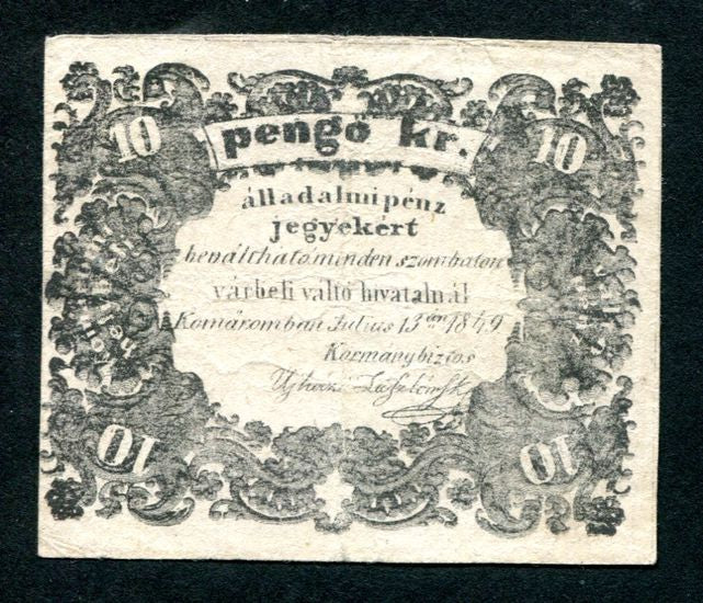 Komárom 1849 10 krajcár