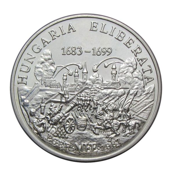 MÉE Eger 1987 Hungária Eliberata ezüst emlékérem