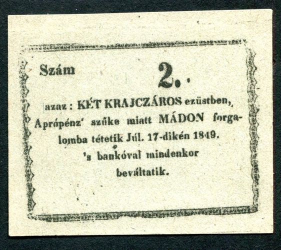 Mád 1849 2 krajcár