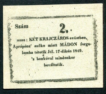 Mád 1849 2 krajcár