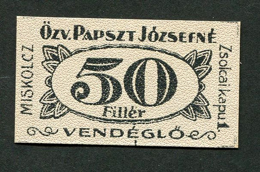 Miskolc özv. Papszt Józsefné 50 fillér