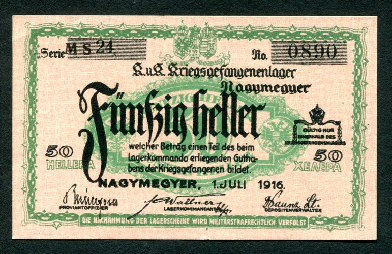 Hadifogolytábor - Nagymegyer 50 fillér