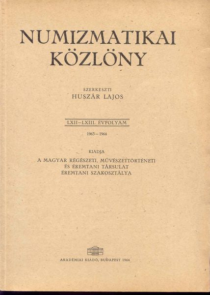 Numizmatikai Közlöny 1963-1964