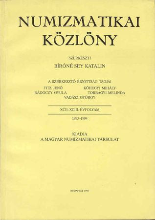 Numizmatikai Közlöny 1993-1994