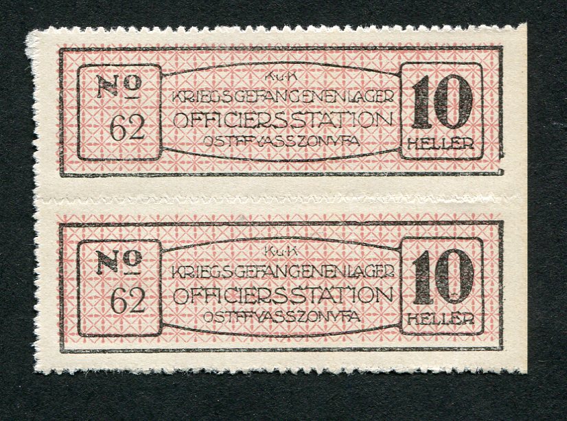 Hadifogolytábor - Ostffyasszonyfa I. 10 heller kisív