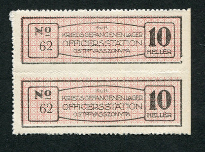 Hadifogolytábor - Ostffyasszonyfa I. 10 heller kisív