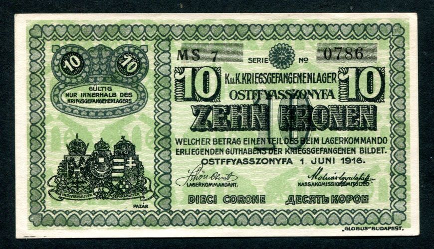 Hadifogolytábor - Ostffyasszonyfa II. 10 Korona