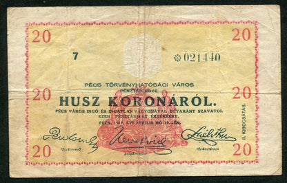 Pécs 1919 20 Korona II. kiadás