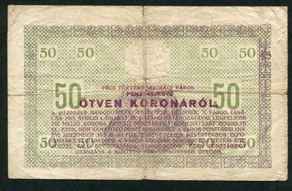 Pécs 1919 50 Korona I. kiadás