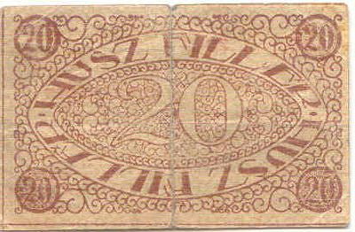 Pécs Pénztárjegy 1919 20 fillér